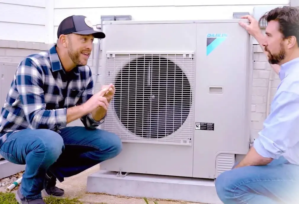 Daikin-Heat-Pump Dave Marrs with Daikin representative talking about how good the Daikin heat pumps are.